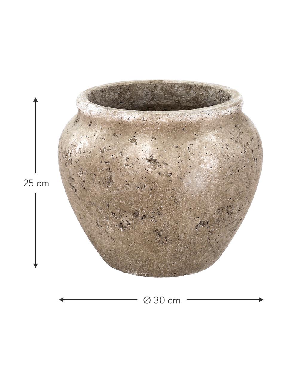 Portavaso in cemento con finitura antica Loev, Cemento, Beige, Ø 30 x Alt. 25 cm