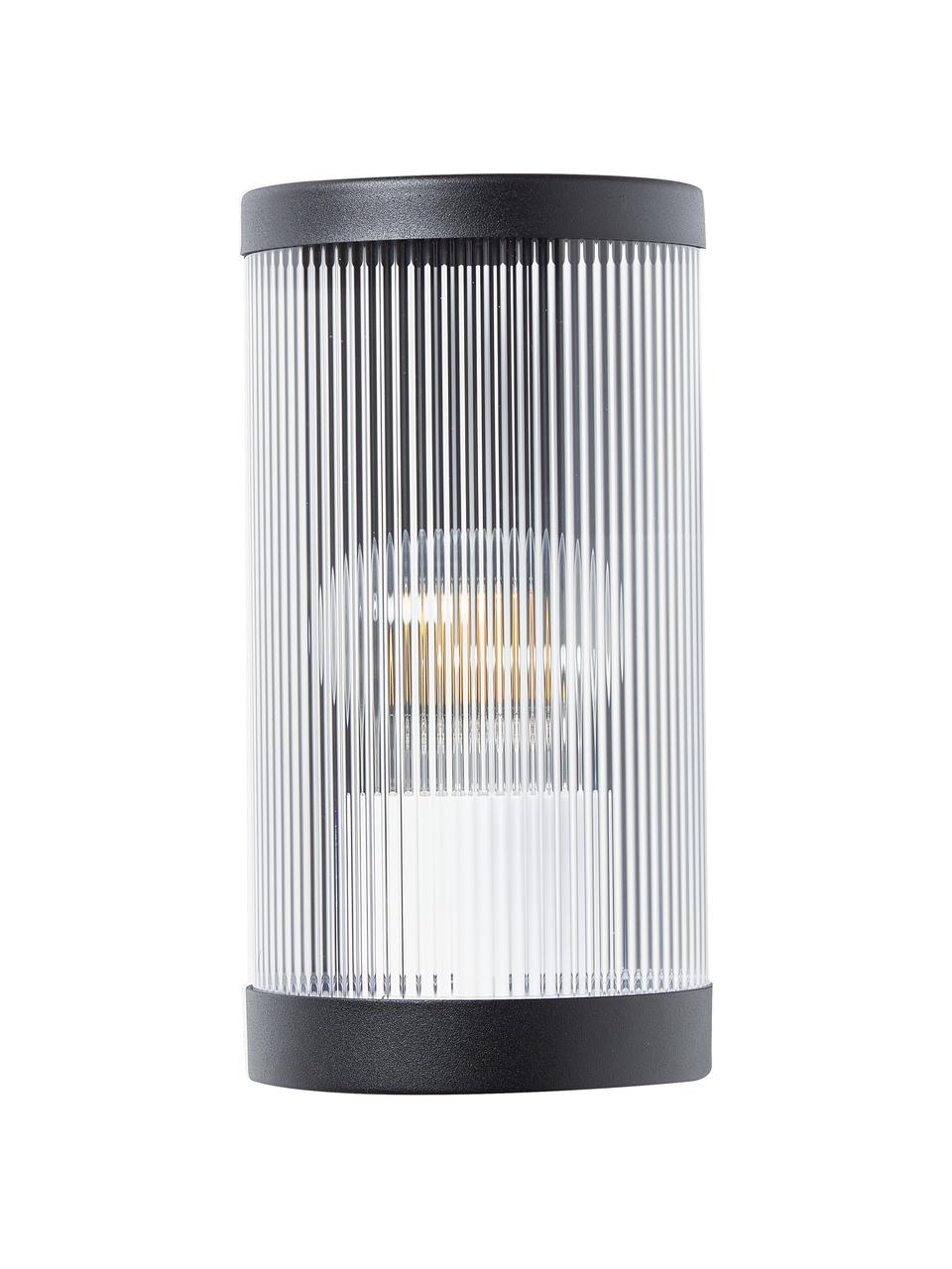 Outdoor wandlamp Coupar, Diffuser: kunststof, Zwart, Ø 13 x H 25 cm