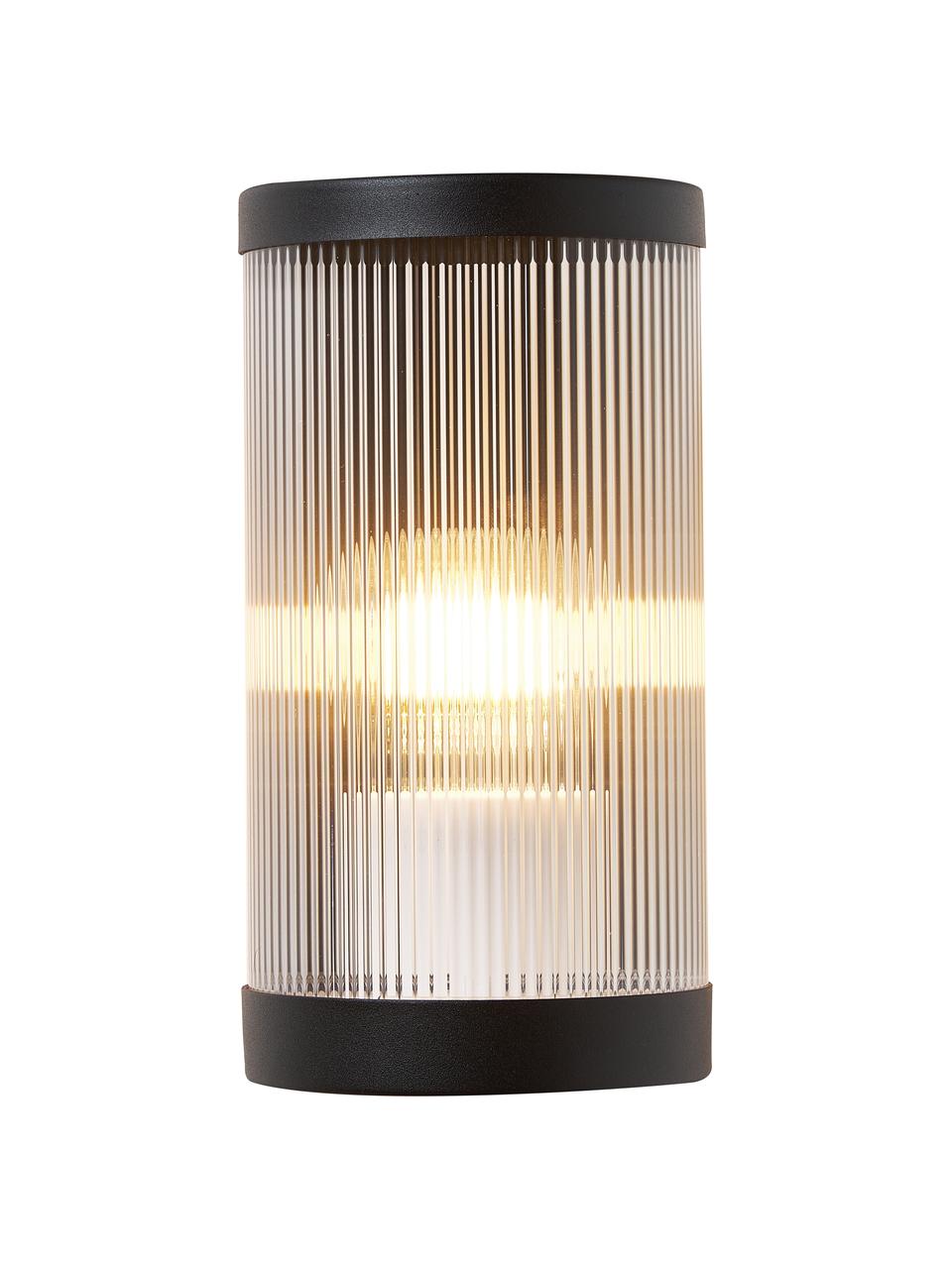 Outdoor wandlamp Coupar, Diffuser: kunststof, Zwart, Ø 13 x H 25 cm