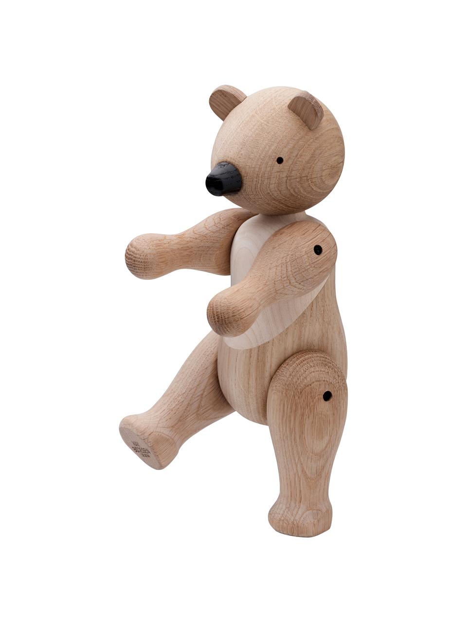 Ourson décoratif en bois de chêne Bär, Bois de chêne, Bois clair, larg. 16 x haut. 25 cm