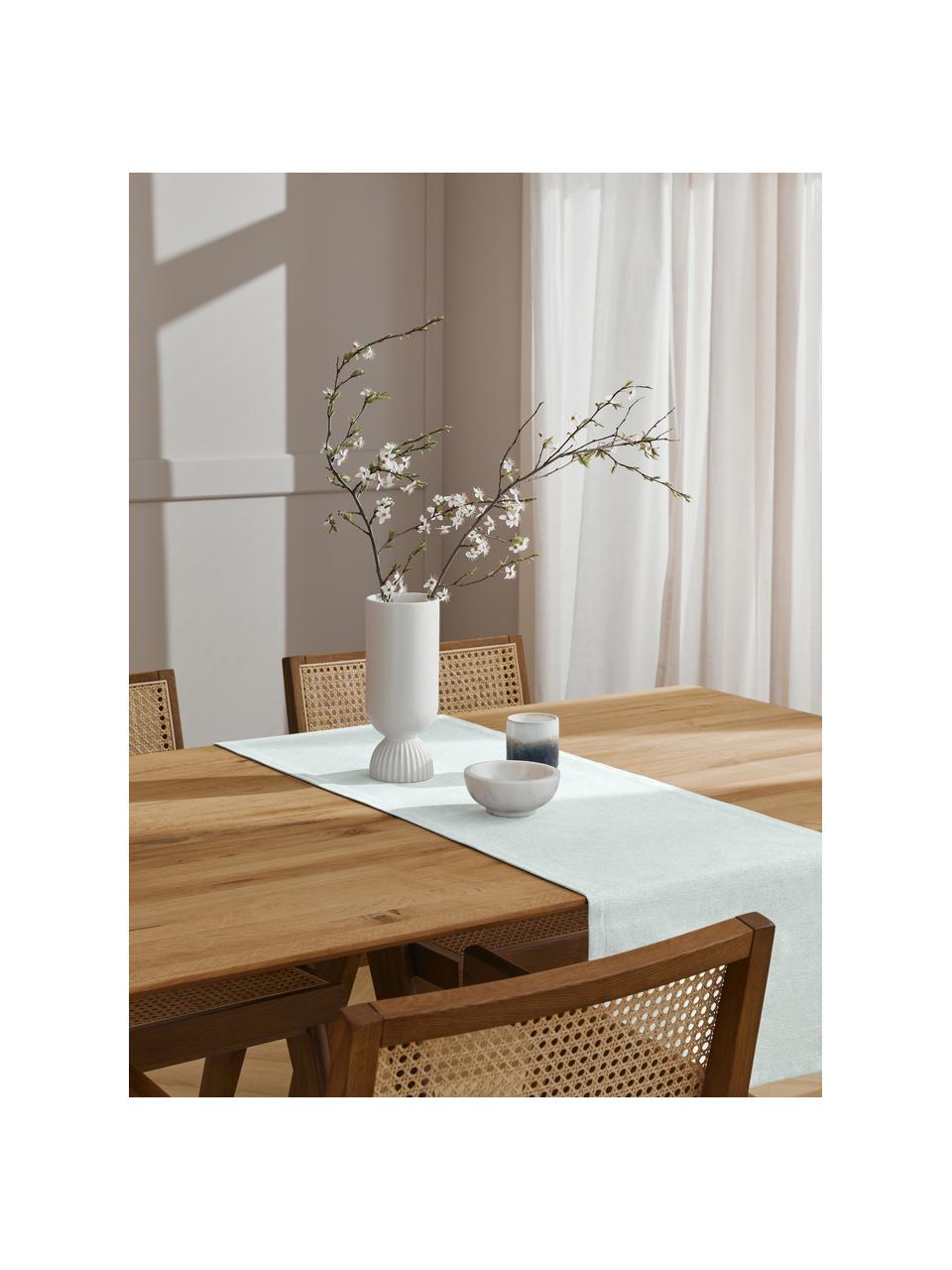 Bieżnik z mieszanki bawełny Riva, Zielony miętowy, S 40 x D 150 cm