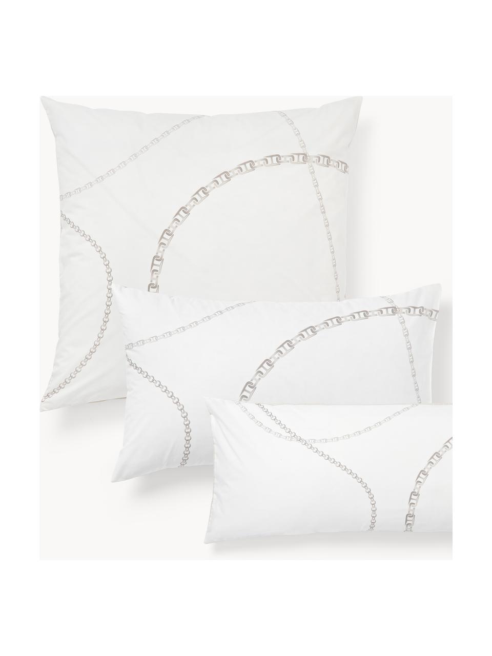 Taie d'oreiller en percale de coton Ciana, Beige, larg. 50 x long. 70 cm