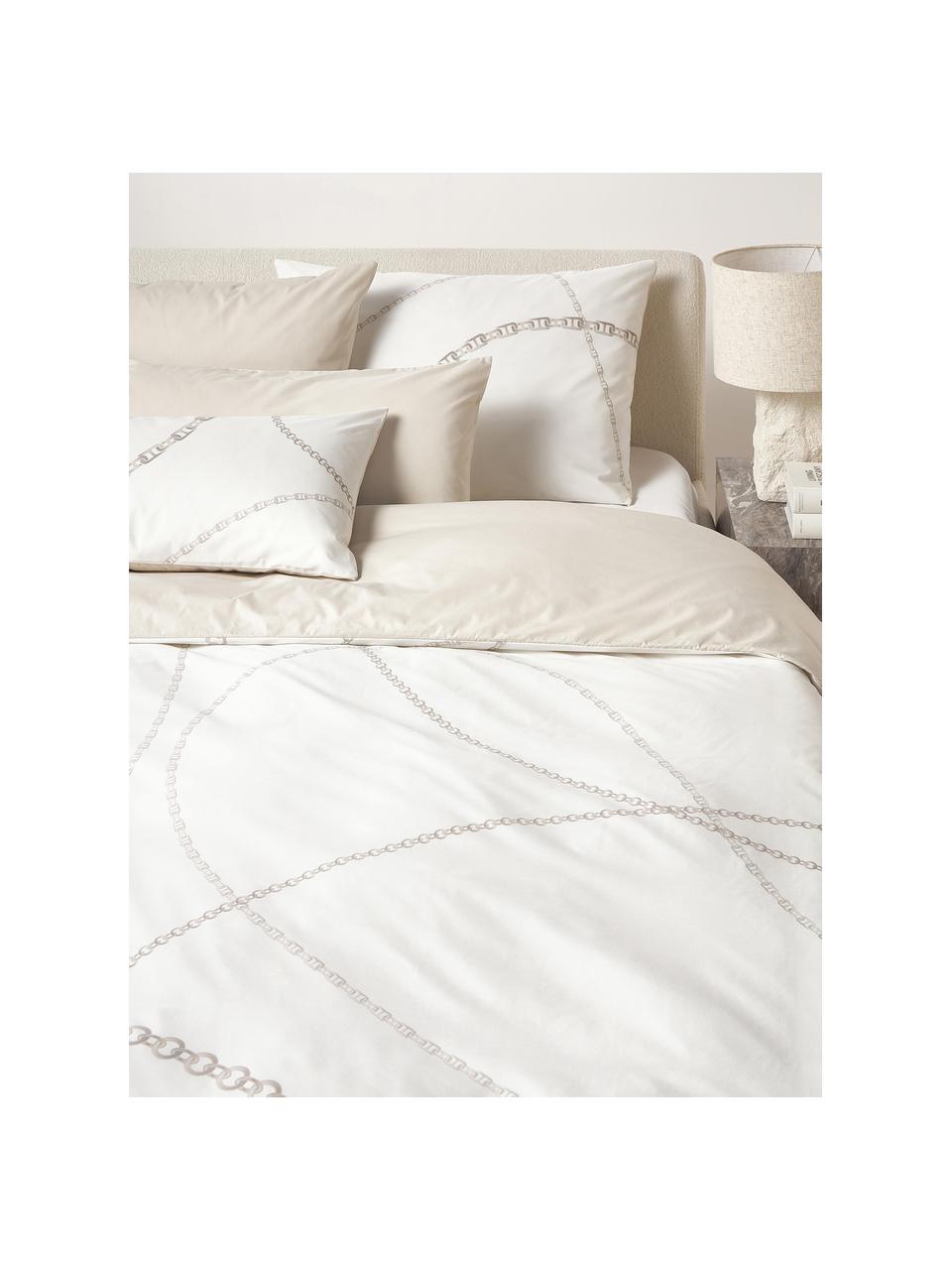 Taie d'oreiller en percale de coton Ciana, Beige, larg. 50 x long. 70 cm