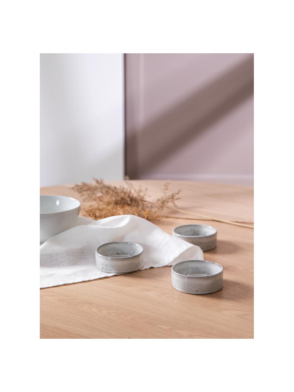 Coupelles dip faites main Nordic Sand, 4 pièces, Grès cérame, Tons gris et beiges, Ø 8 x haut. 3 cm