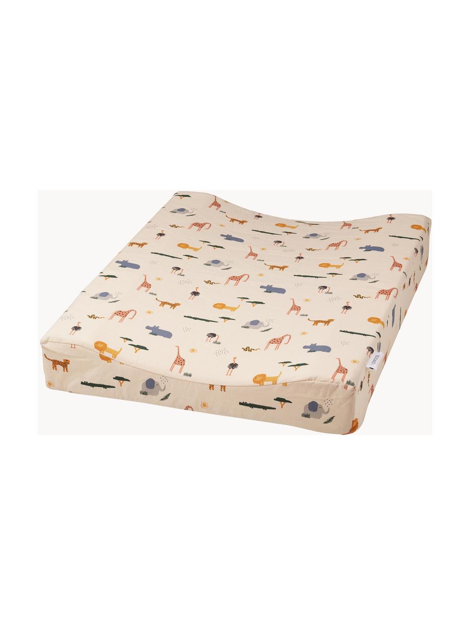 Aankleedkussen Fritz, Bekleding: 100% katoen, Matras: 100% PU-schuimstof, Beige, meerkleurig, B 50 x L 65 cm