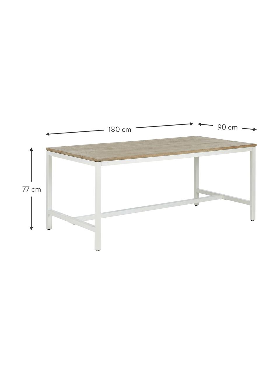 Esstisch Raw mit Mangoholz, 180 x 90 cm, Tischplatte: Massives Mangoholz, gebür, Gestell: Metall, pulverbeschichtet, Mangoholz, B 180 x T 90 cm