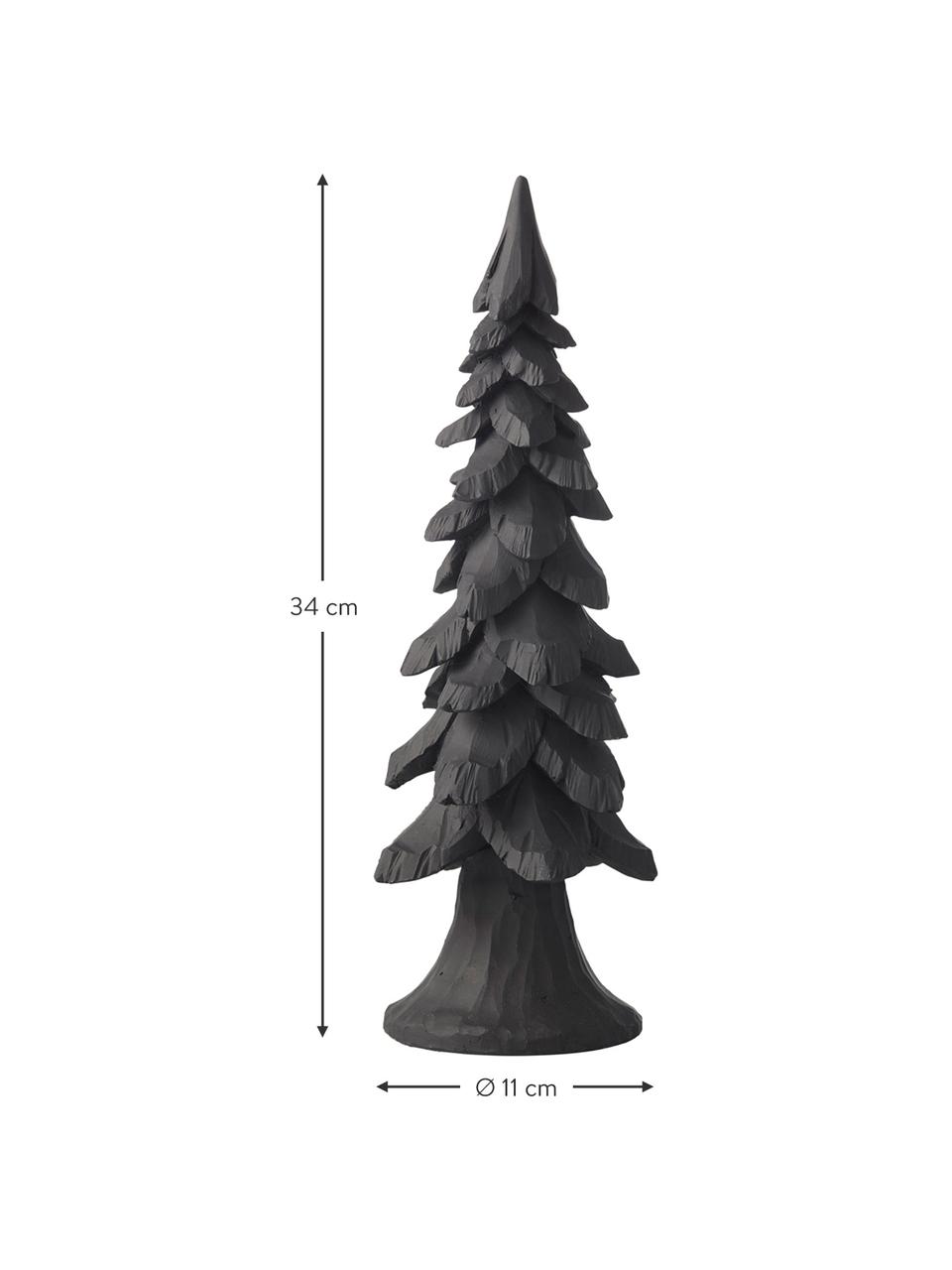 Handgefertigter Deko-Baum Yodel, Polyresin, Schwarz, Ø 11 x H 34 cm