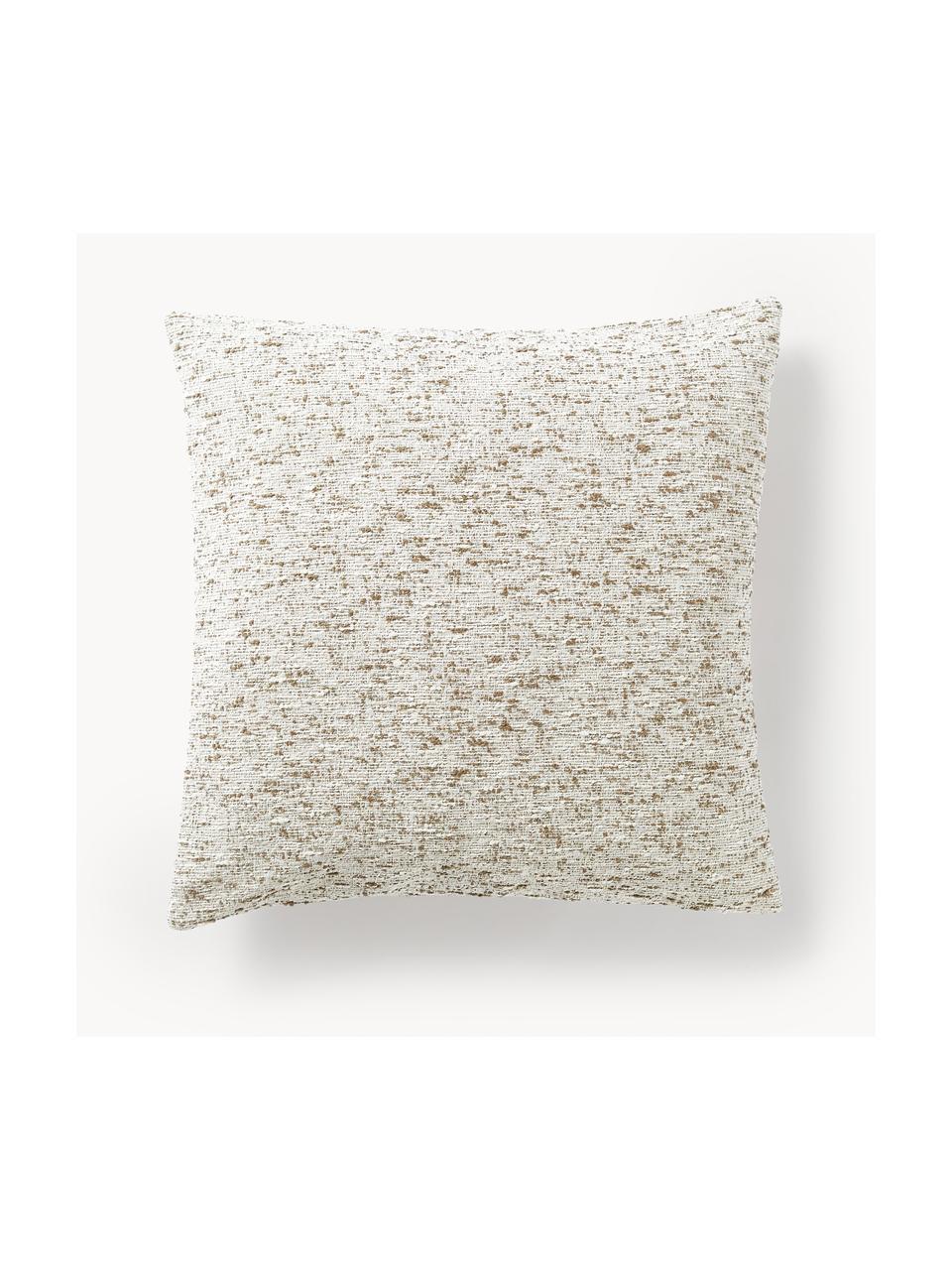 Housse de coussin 50x50 en tissu bouclé Talea, Tissu bouclé (92 % coton, 8 % polyester)

Le bouclé est une matière qui se caractérise par sa texture aux courbes irrégulières. La surface caractéristique est créée par des boucles tissées de fils différents qui confèrent au tissu une structure unique. La structure bouclée a un effet à la fois isolant et moelleux, ce qui rend le tissu particulièrement douillet, Vert olive, blanc cassé, larg. 50 x long. 50 cm