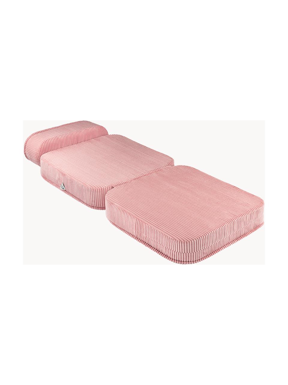 Fauteuil pliant en velours côtelé pour enfant Sugar, Velours côtelé vieux rose, larg. 60 x prof. 65 cm