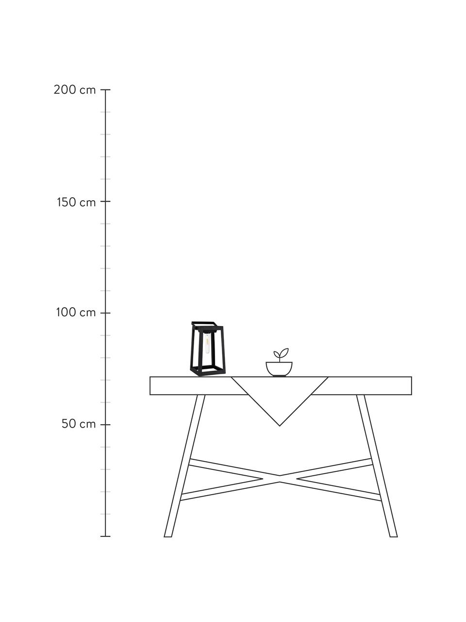 Lampada da tavolo solare da esterno Tippy, Struttura: metallo, Paralume: materiale sintetico, Nero, Larg. 15 x Alt. 31 cm