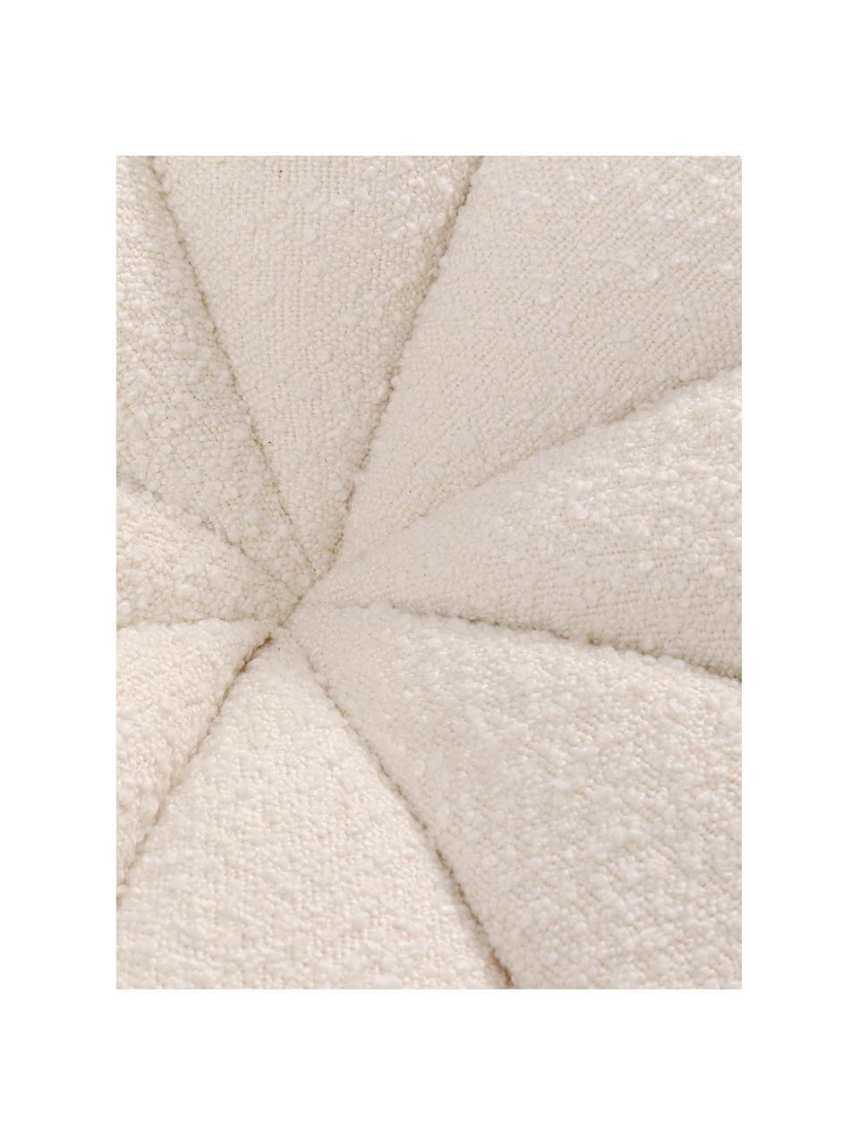 Puf en tejido bouclé Peppo Lounge, Tapizado: 100% poliéster (Bouclé), Estructura: madera contrachapada, Bouclé blanco, Ø 76 x Al 39 cm