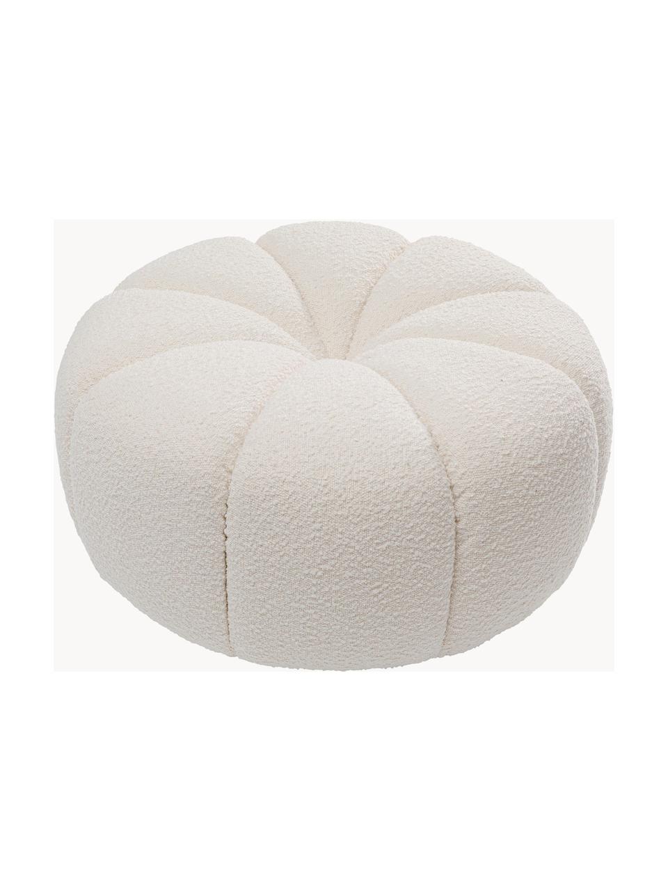 Pouf in bouclé Peppo Lounge, Rivestimento: 100% poliestere (Bouclé), Bouclé bianco, Ø 76 x Alt. 39 cm