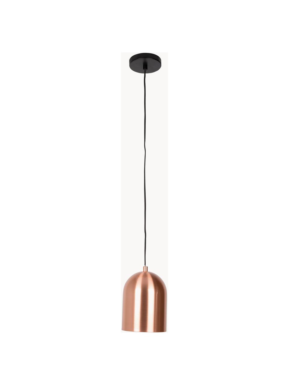 Kleine hanglamp Marvel met honingraatstructuur, Lampenkap: verkoperd metaal, Baldakijn: gecoat metaal, Koperkleurig, Ø 15 x H 24 cm