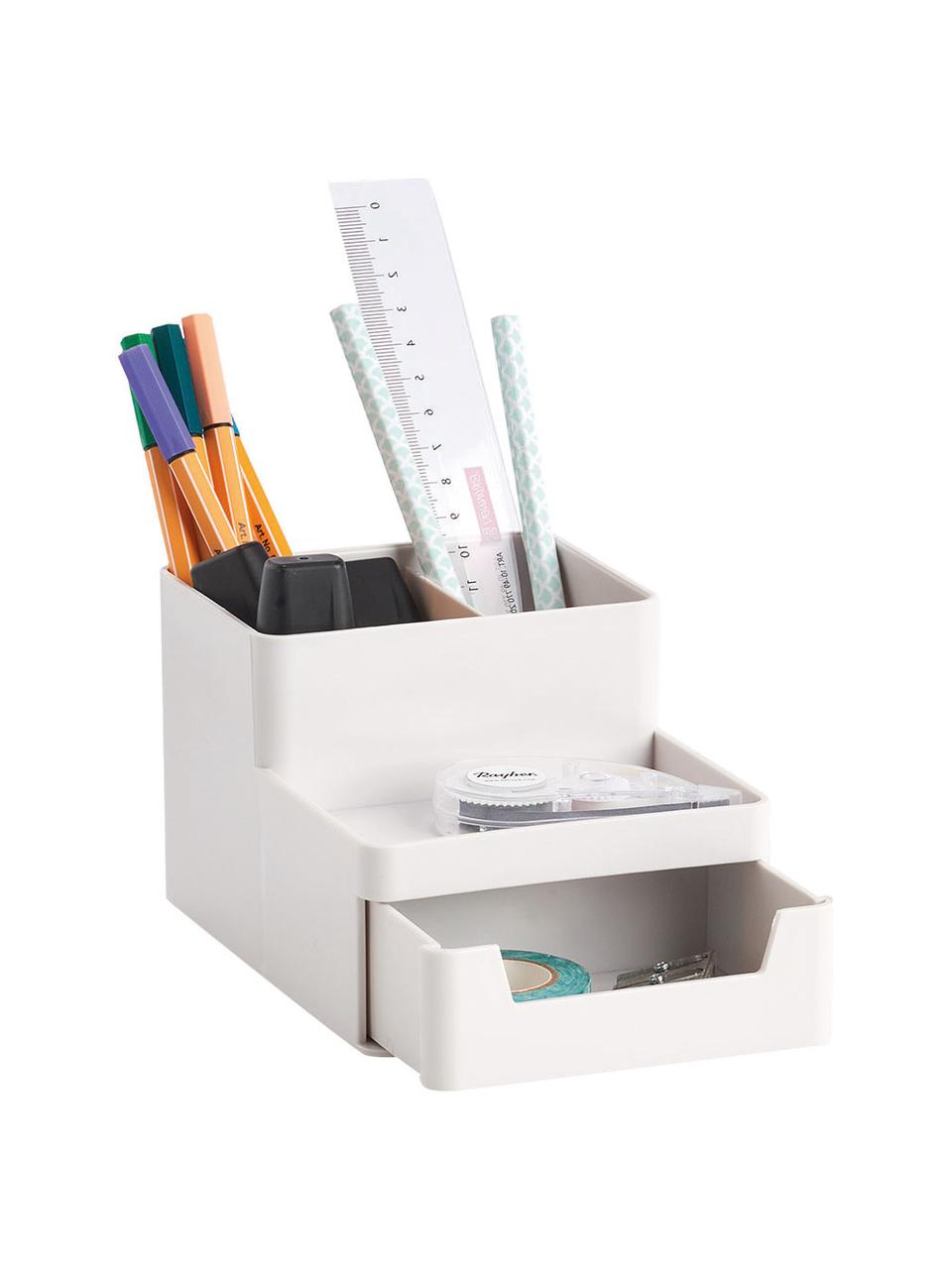 Organiseur bureau Kevin, Plastique (ABS), Gris clair, larg. 15 x haut. 9 cm