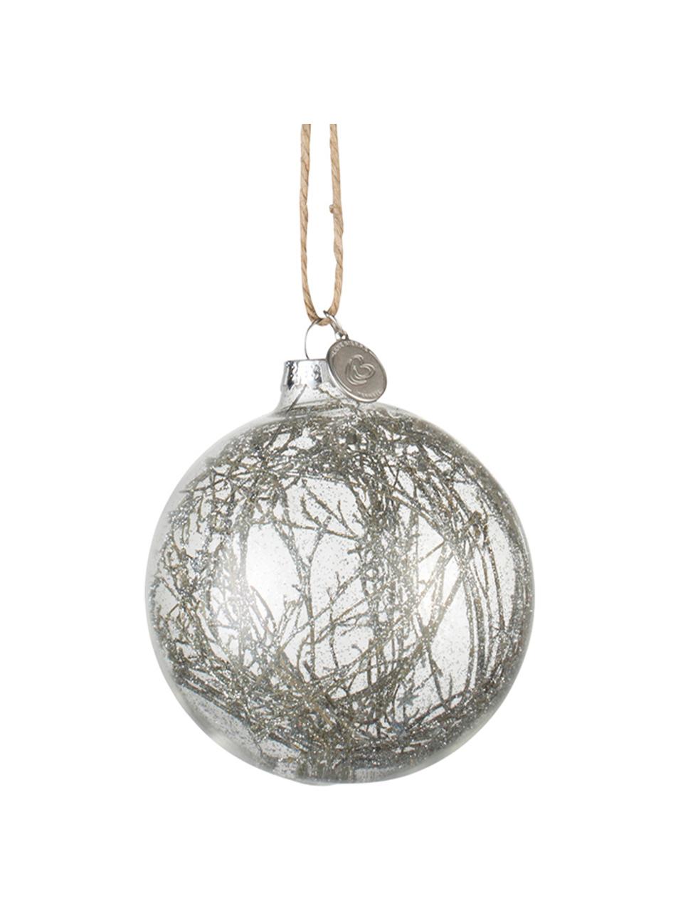 Vánoční koule Mernia, 2 ks, Transparentní, stříbrná