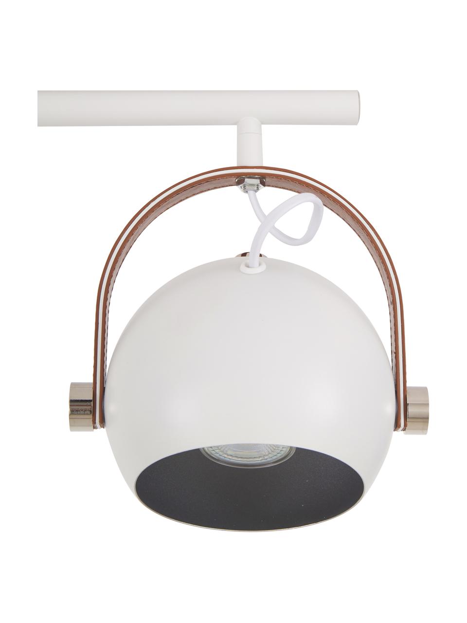 Lampa sufitowa w stylu scandi ze skórzanym dekorem Bow, Biały, S 76 x W 28 cm
