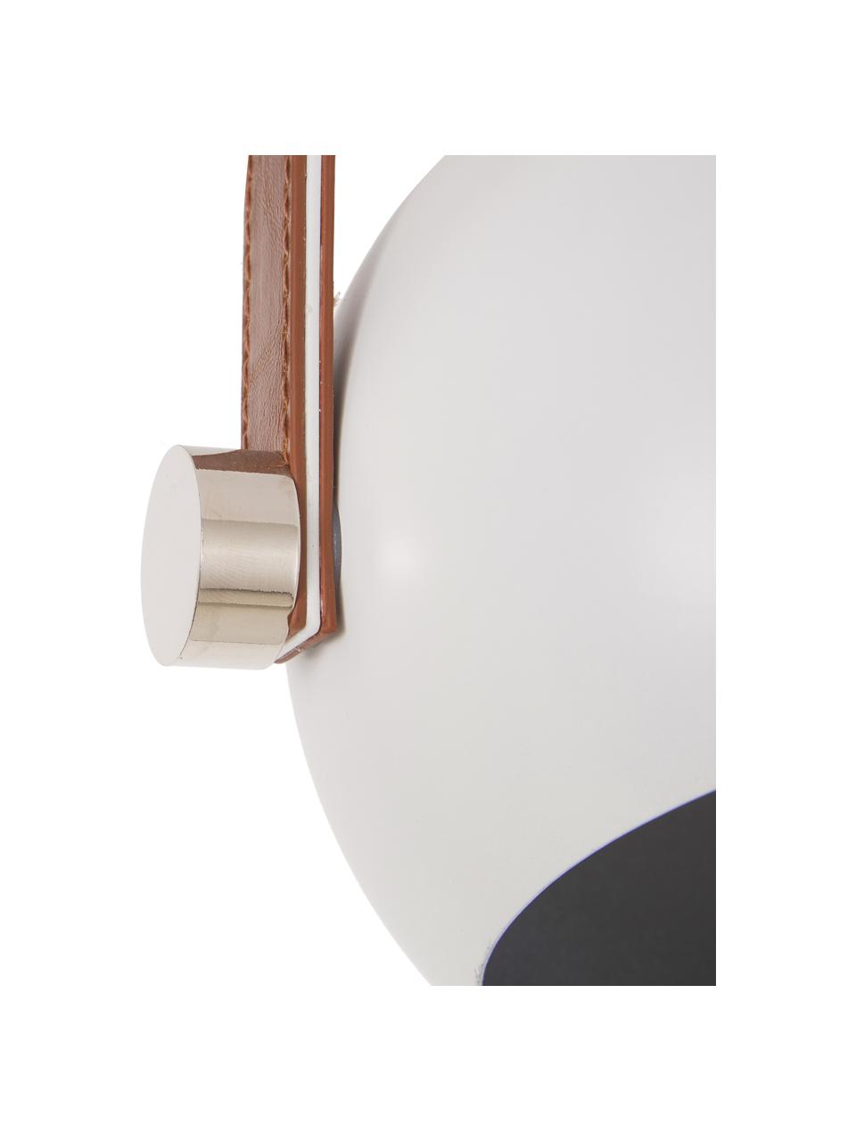 Großer Deckenstrahler Bow mit Leder-Dekor, Baldachin: Metall, lackiert, Dekor: Kunstleder, Weiß, B 76 x H 28 cm