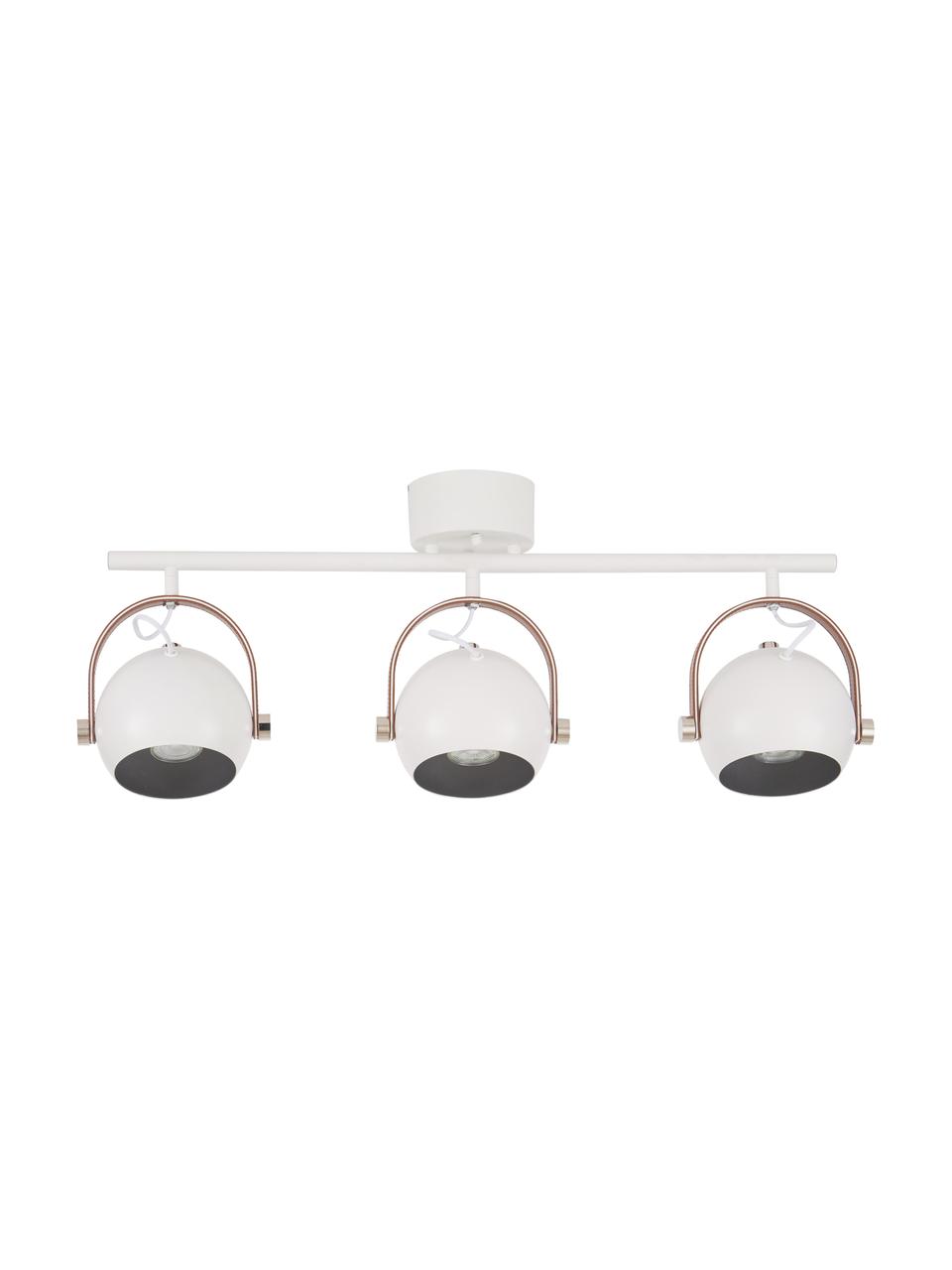 Lampa sufitowa w stylu scandi ze skórzanym dekorem Bow, Biały, S 76 x W 28 cm