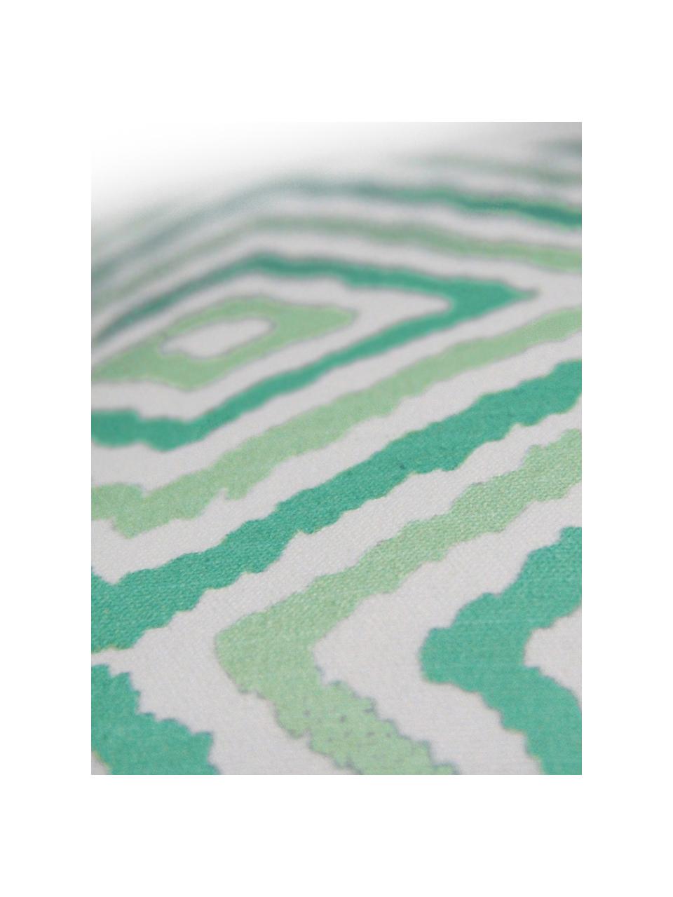 Povlak na polštář s grafickým vzorem Henry, Bílá, zelená