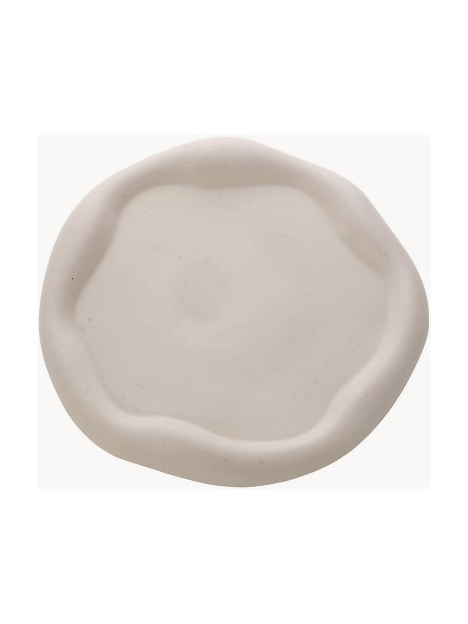 Vassoio decorativo fatto a mano Cloud, Pietra Jesmonite, Bianco crema, Ø 19 x Alt. 2 cm