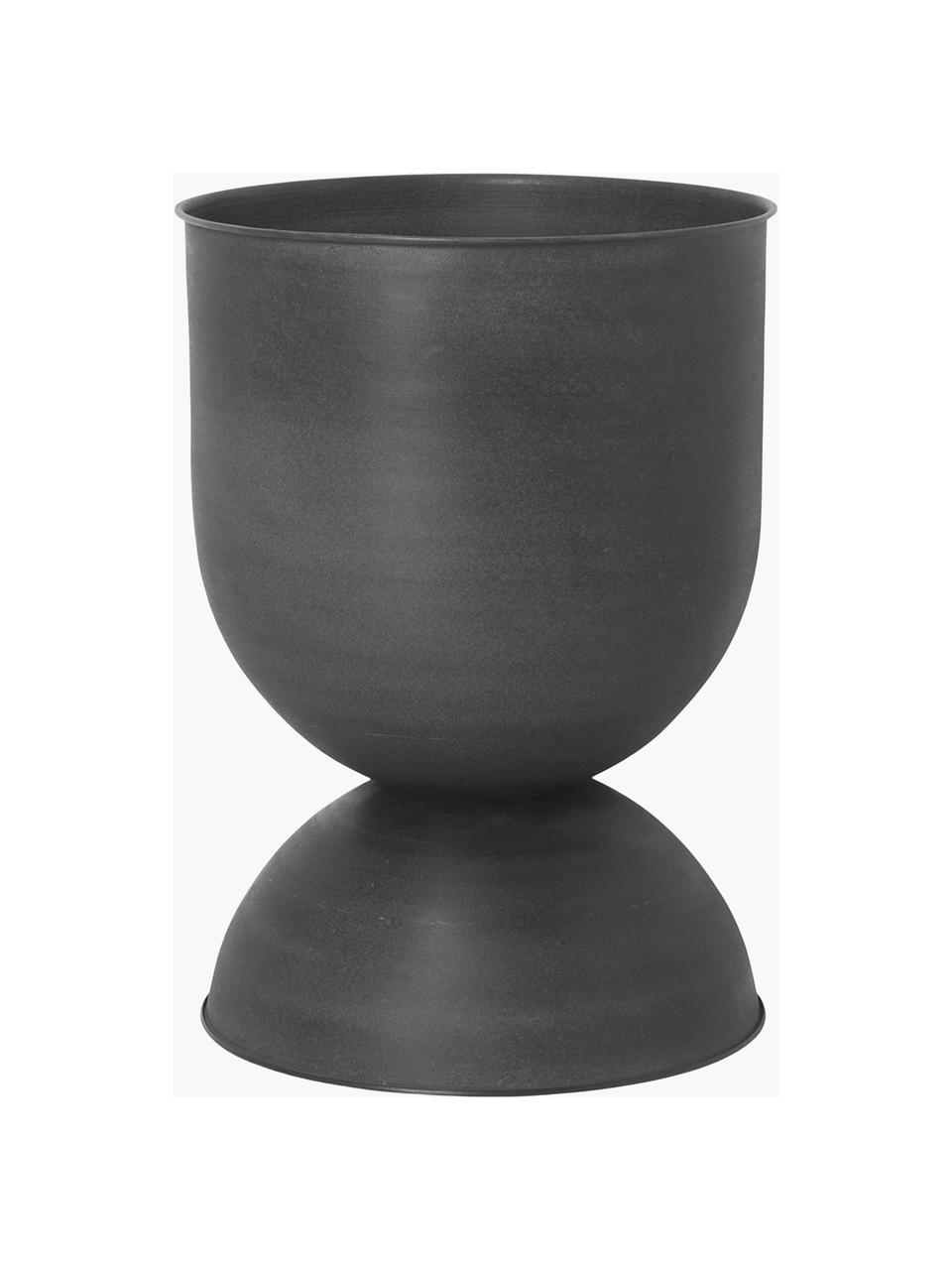 Übertopf Hourglass, H 59 cm, Eisen, beschichtet, Schwarz, matt, Ø 40 x H 59 cm