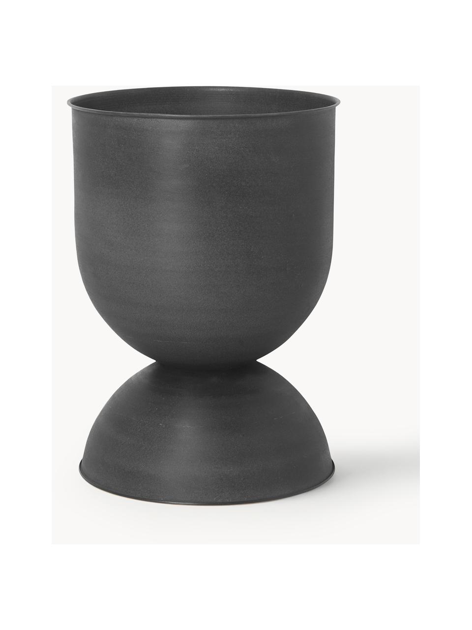 Übertopf Hourglass, H 59 cm, Eisen, beschichtet, Schwarz, matt, Ø 40 x H 59 cm