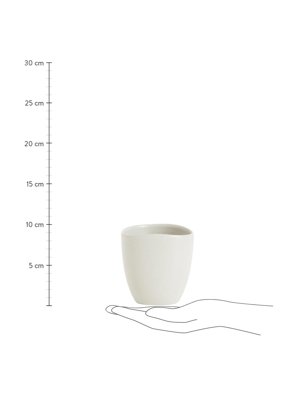 Tazza senza manico in gres bianco opaco Refine 4 pz, Gres, Bianco latteo, Ø 9 x Alt. 9 cm
