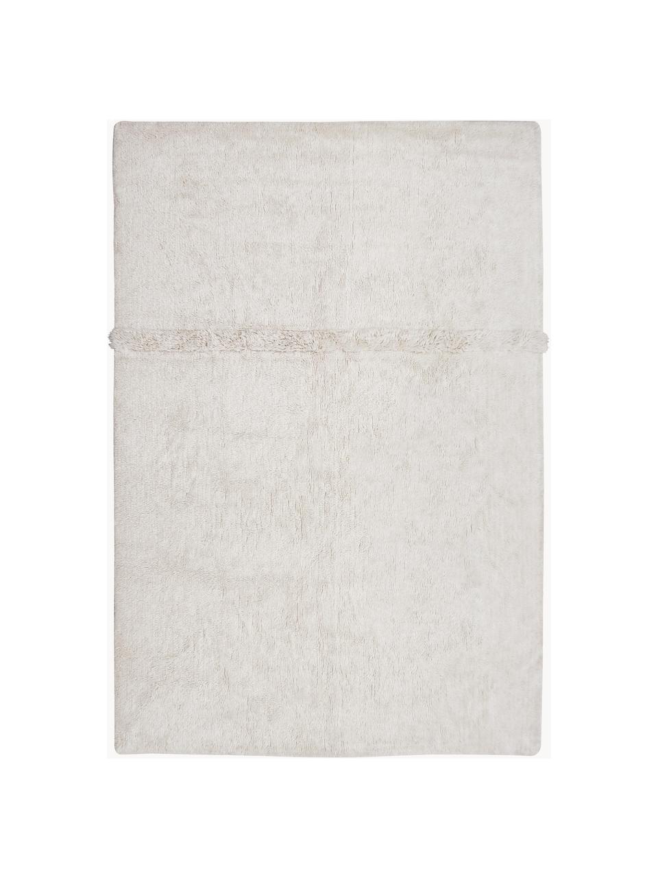 Handgefertigter Wollteppich Tundra, waschbar, Flor: 100 % Wolle, Off White, B 80 x L 140 cm (Größe XS)