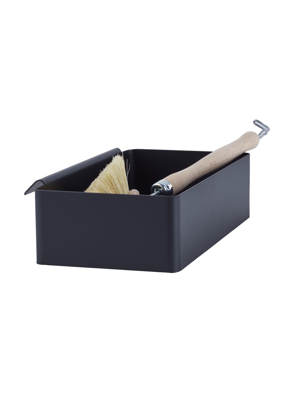 Pojemnik do przechowywania ze stali Flex, Stal powlekana, Czarny, S 21 x W 5 cm