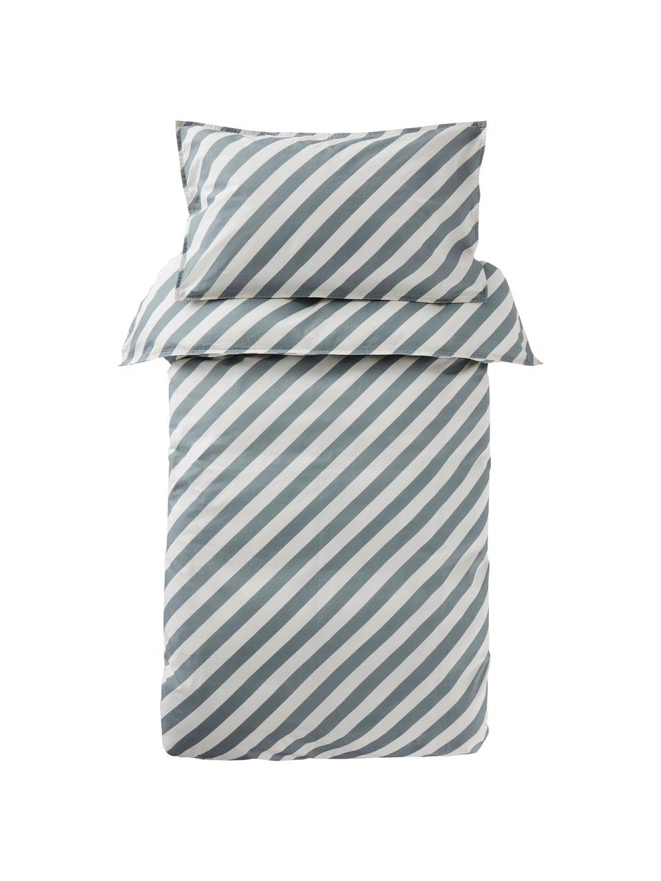 Ropa de cama de percal Franny Mini, Gris, blanco, Cuna (100 x 130 cm), 2 pzas.