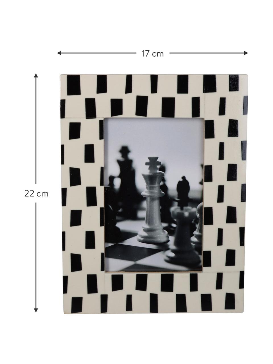Bilderrahmen Kart, Rahmen: Polyresin, Rückseite: Mitteldichte Holzfaserpla, Schwarz, Weiss, 10 x 15 cm