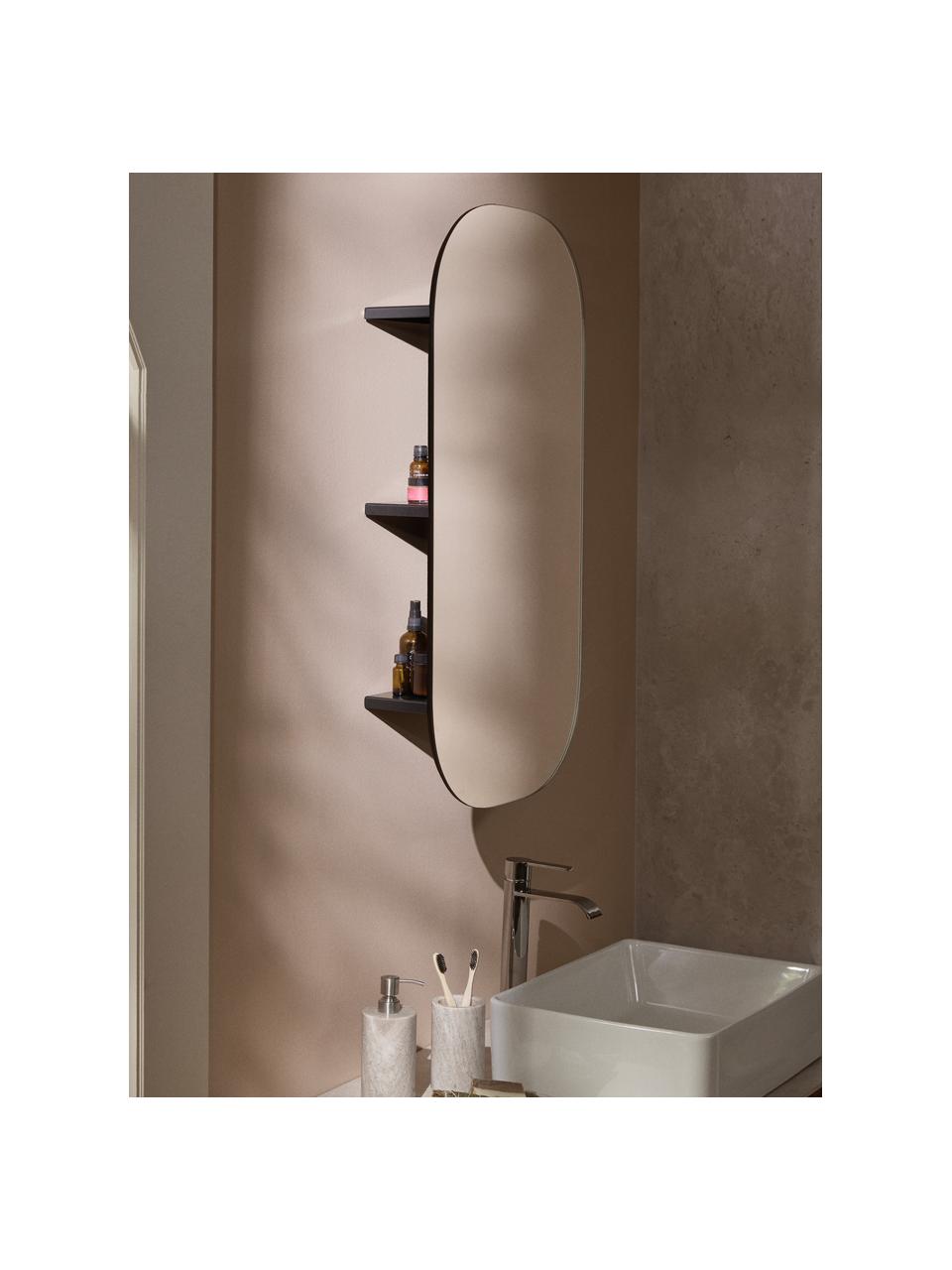 Bezrámové nástěnné zrcadlo Bryan, Černá, Š 45 cm, V 90 cm