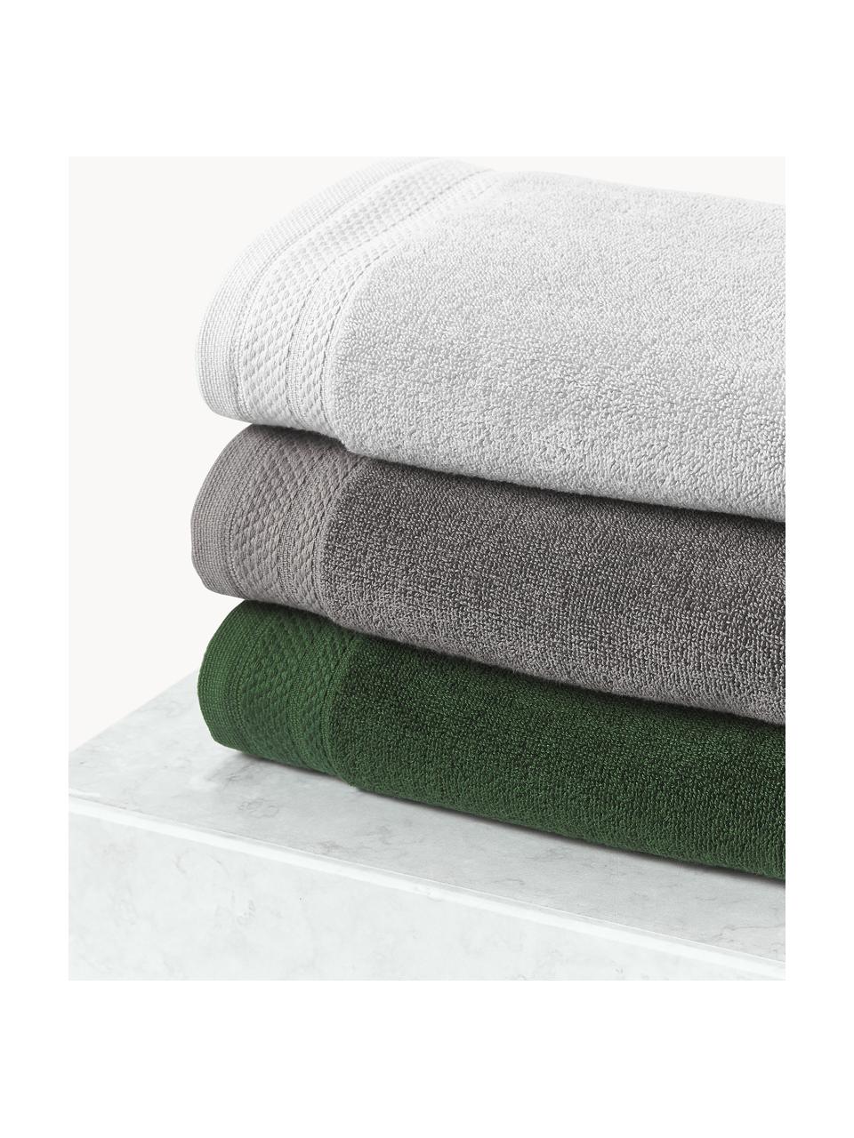 Lot de serviettes de bain en coton bio Premium, tailles variées, Vert foncé, 6 éléments (2 serviettes invité, 2 serviettes de toilette et 2 draps de bain)