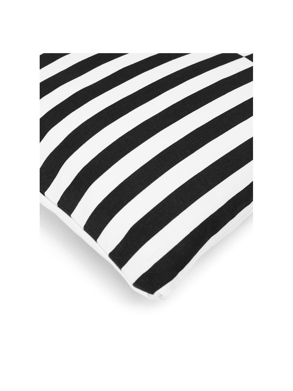 Funda de cojín estampada Ivo, 100% algodón, Blanco, negro, An 45 x L 45 cm