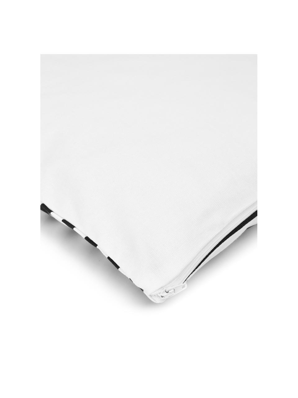 Povlak na polštář s grafickým vzorem Ivo, Bílá, černá