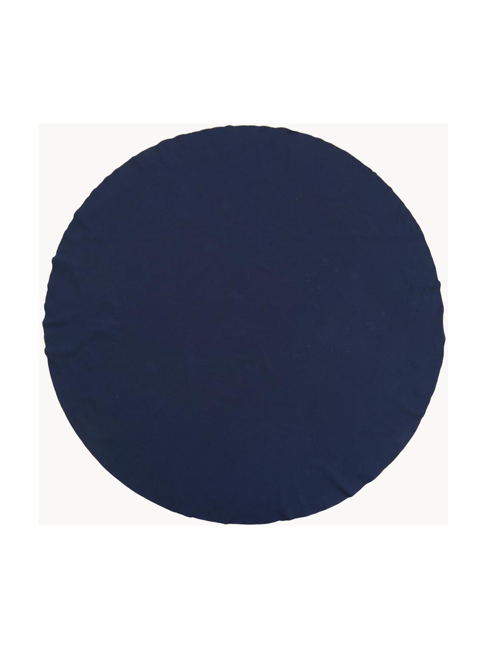 Nappe ronde Wilhelmina, 100 % coton, Bleu foncé, 6-8 personnes (Ø 200 cm)