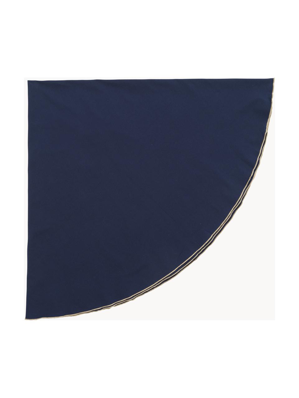 Mantel redondo Wilhelmina, 100% algodón, Azul oscuro, De 6 a 8 comensales (Ø 200 cm)