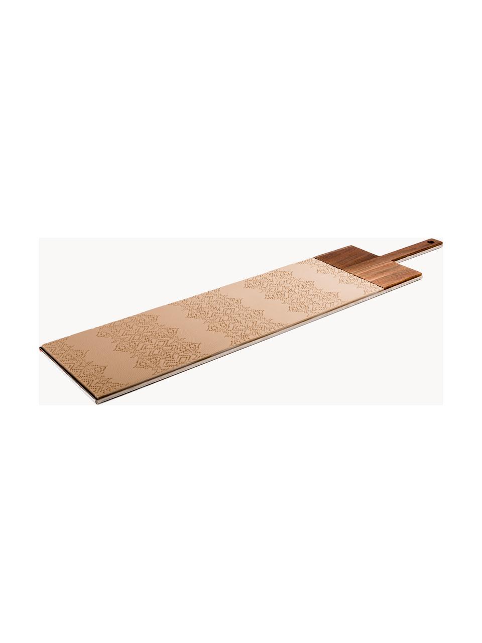 Schneidebrett Taglio aus Walnussholz, Porzellan, Walnussholz, Hellbeige, Dunkles Holz, B 79 x T 18 cm