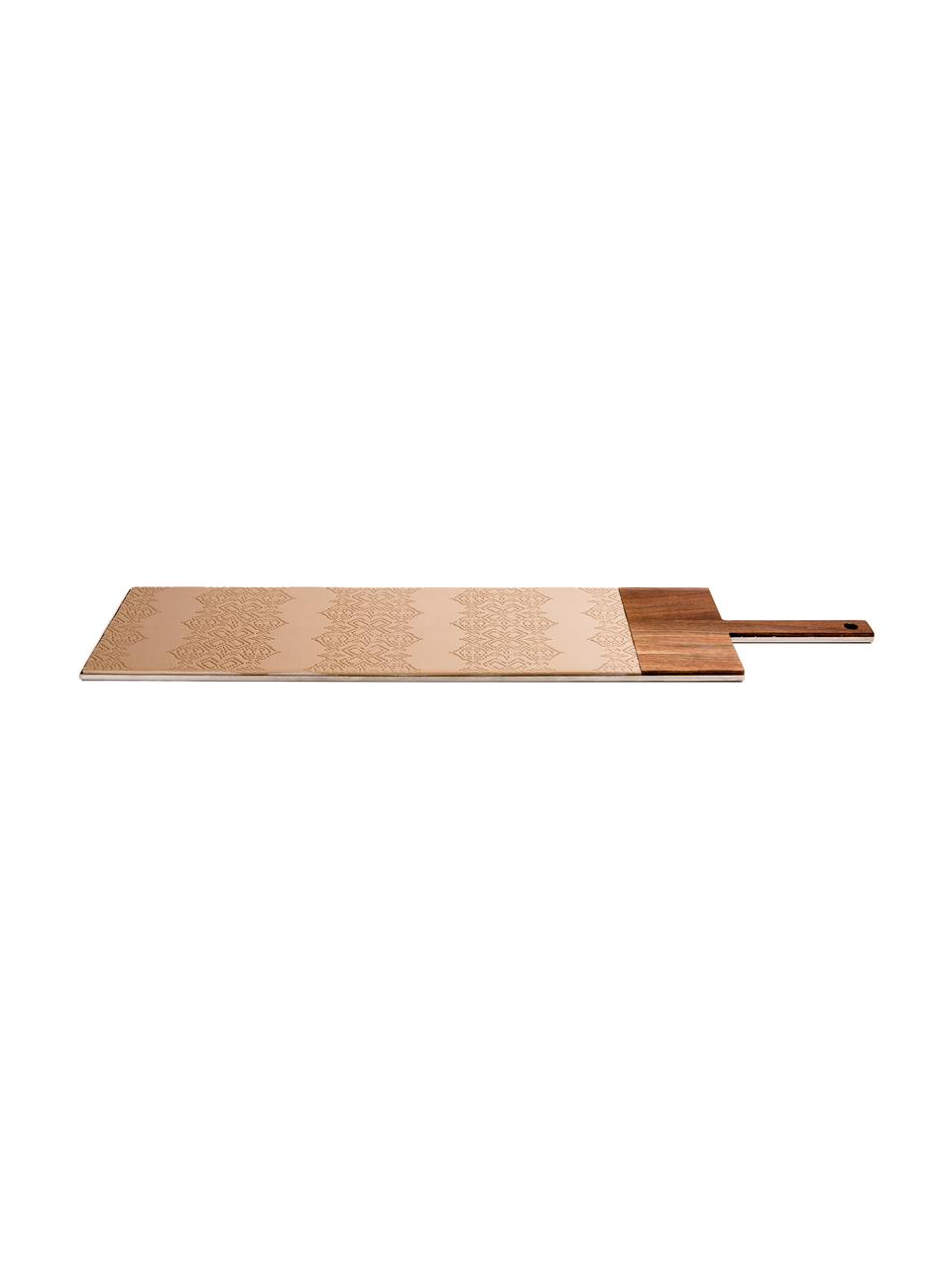 Schneidebrett Taglio aus Walnussholz, Porzellan, Walnussholz, Hellbeige, Dunkles Holz, B 79 x T 18 cm