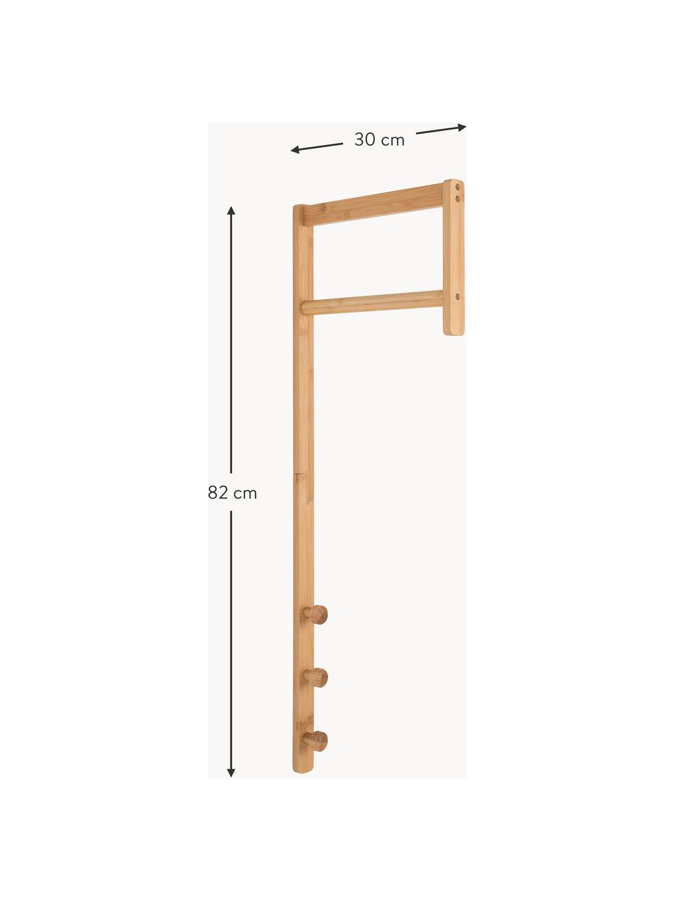 Nástěnný věšák z bambusového dřeva Trento, Bambusové dřevo, Bambusové dřevo, Š 3 cm, V 82 cm