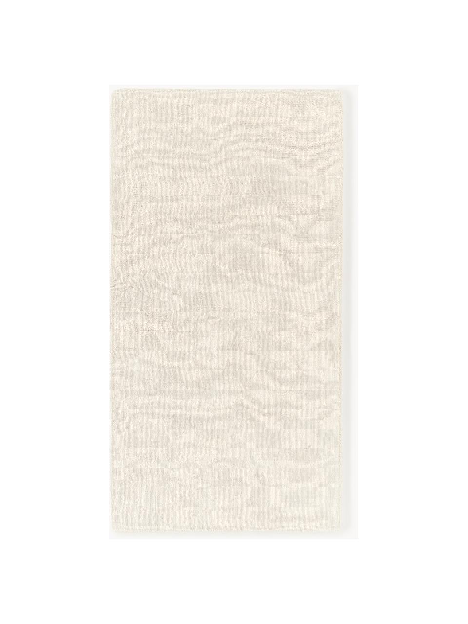 Tapis en coton tissé main Lora, Blanc cassé, larg. 80 x long. 150 cm (taille XS)