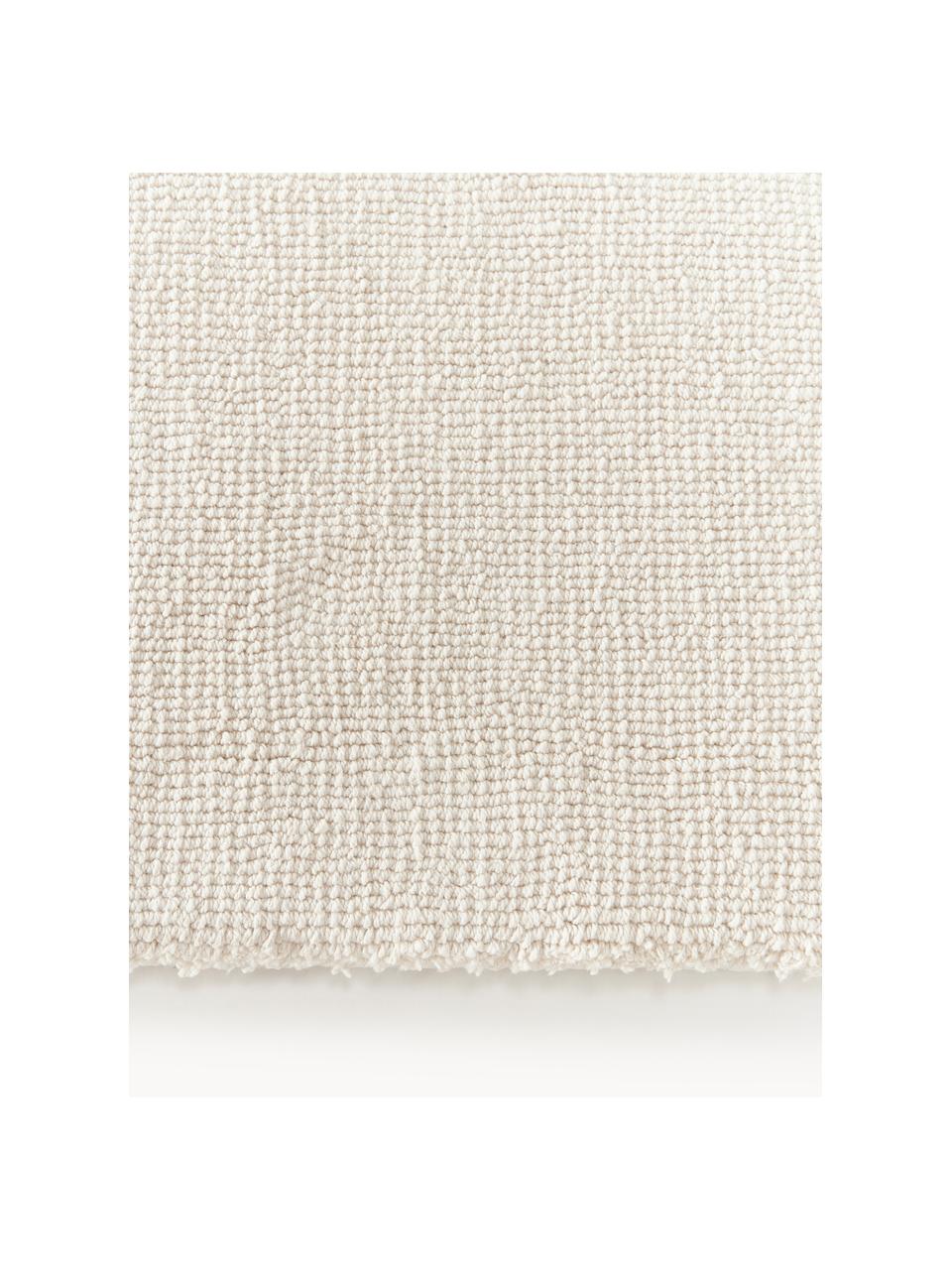 Tapis en coton tissé main Lora, Blanc cassé, larg. 80 x long. 150 cm (taille XS)