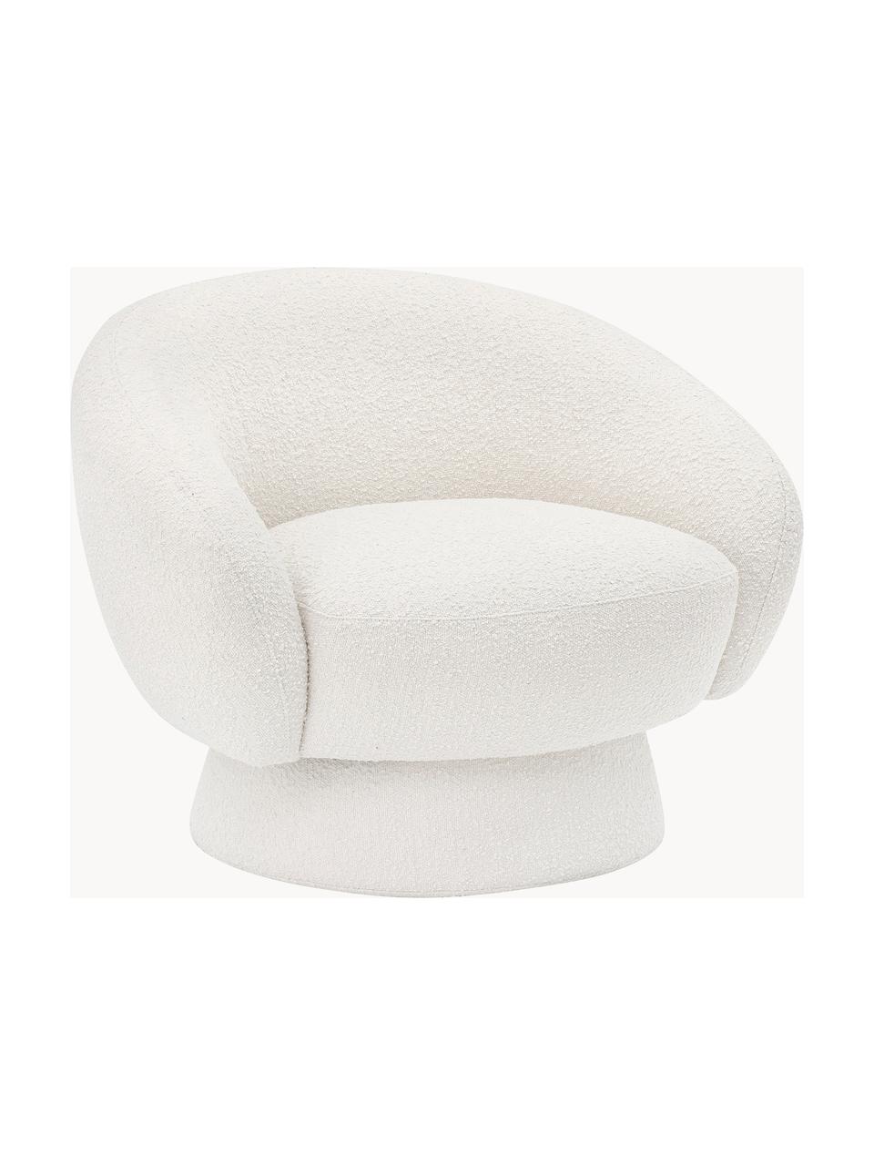 Bouclé loungefauteuil Ted, Bekleding: polyester Met 79.000 schu, Frame: grenenhout, multiplex, me, Bouclé wit, B 93 x H 82 cm