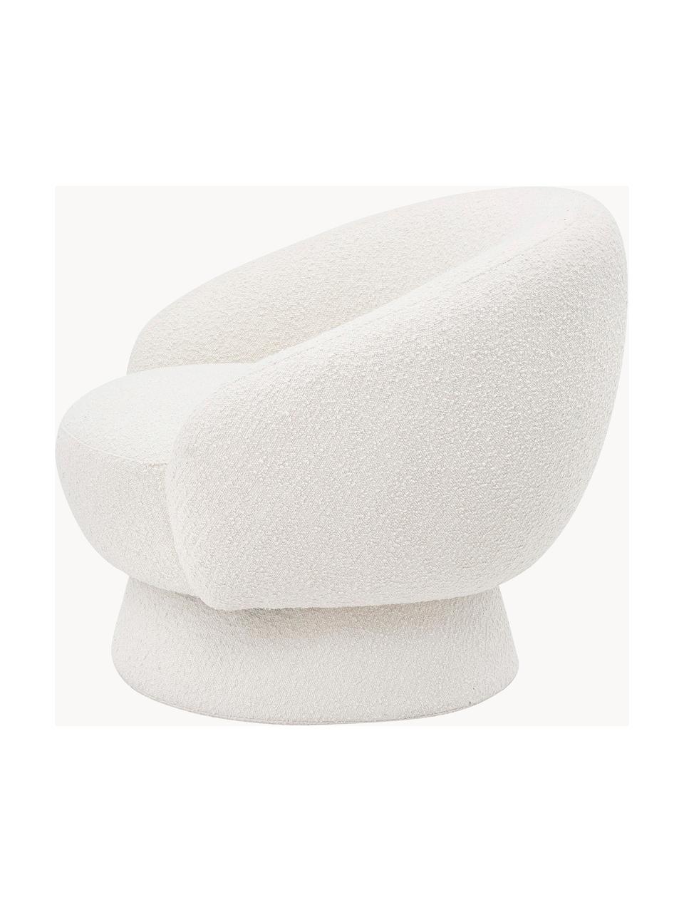 Sillón en tejido bouclé Ted, Tapizado: poliéster Alta resistenci, Estructura: madera de pino, madera co, Bouclé blanco, An 93 x F 82 cm