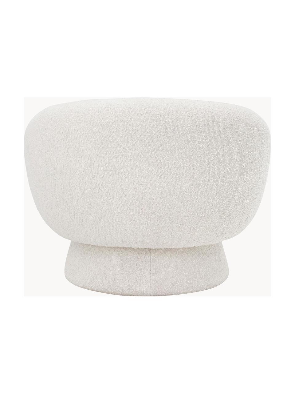 Fauteuil lounge en tissu bouclé Ted, Tissu bouclé blanc, larg. 93 x prof. 82 cm