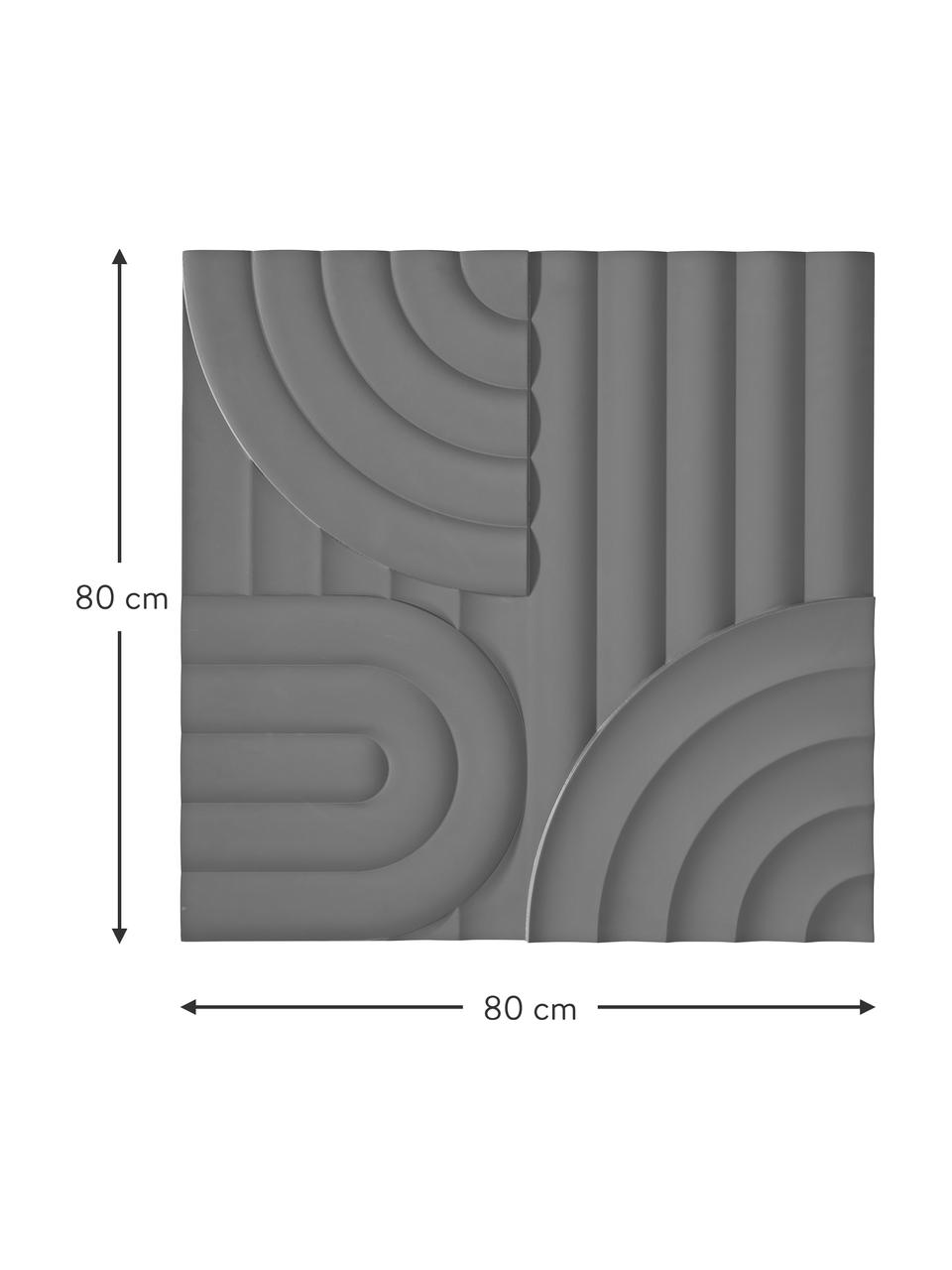 Decorazione da parete in legno Massimo, Pannello di fibra a media densità (MDF), Grigio, Larg. 80 x Alt. 80 cm