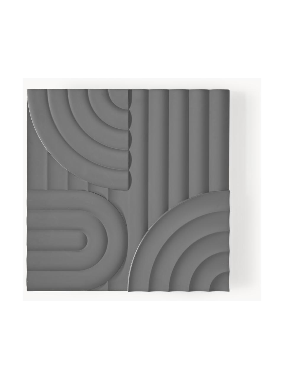 Decoración de pared Massimo, Tablero de fibras de densidad media (MDF), Gris oscuro, An 80 x Al 80 cm