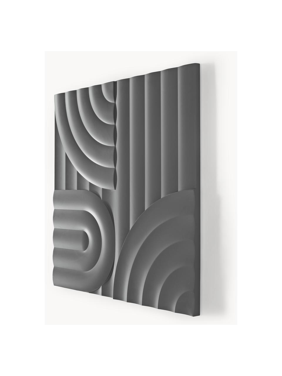 Decorazione da parete Massimo, Pannello di fibra a media densità (MDF), Grigio scuro, Larg. 80 x Alt. 80 cm