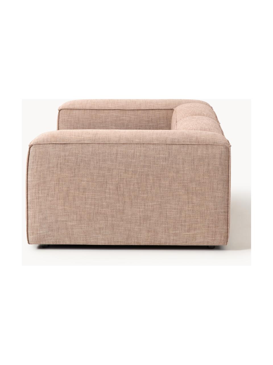 Modulares Sofa Lennon (3-Sitzer) aus Leinen-Mix, Bezug: 50 % Viskose, 25 % Leinen, Gestell: Fichtenholz, Sperrholz, m, Füße: Kunststoff Dieses Produkt, Leinen-Mix Rostrot, B 238 x T 119 cm