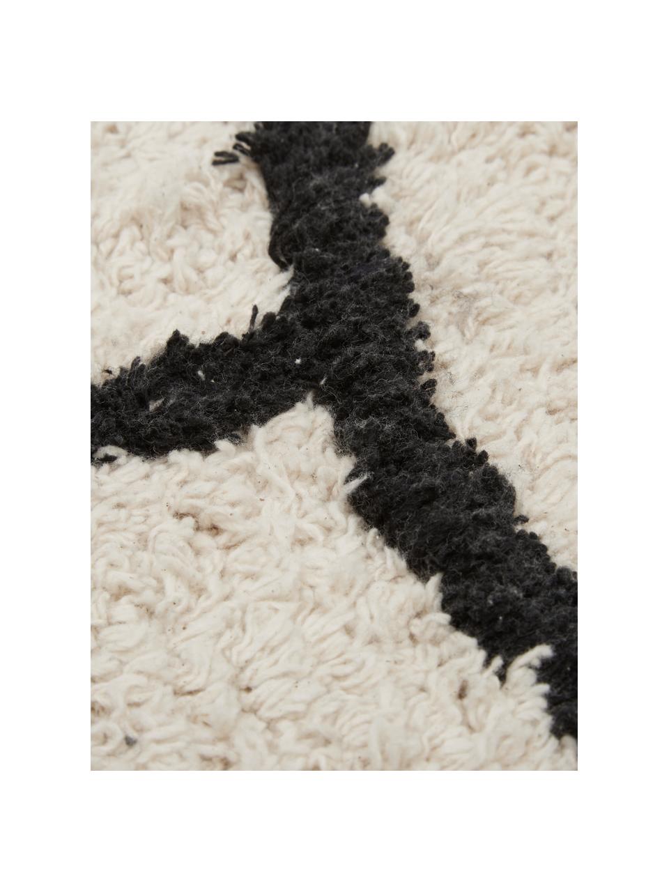 Teppich Face mit abstrakter Zeichnung, Beige, Schwarz, B 90 x L 150 cm (Größe XS)